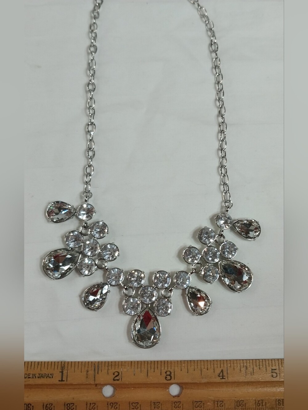 Paparazzi Debutante Drama teardrop rhinestone necklace - Picture 3 of 9